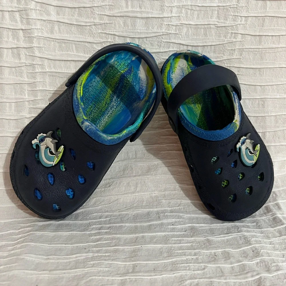 Camo and Shark Toddler Capelli Shoes - Size 10 Blue